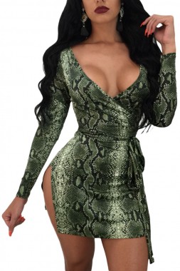 Mini vestido estampado serpiente